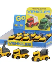 Construction Vehicles Pull Back Mini Wind-Up Toy - 12 pcs