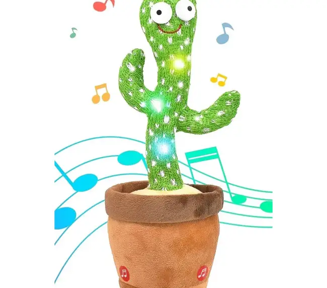 Cactus Sound Mimicking Led Dancing Plush Toy - Battery