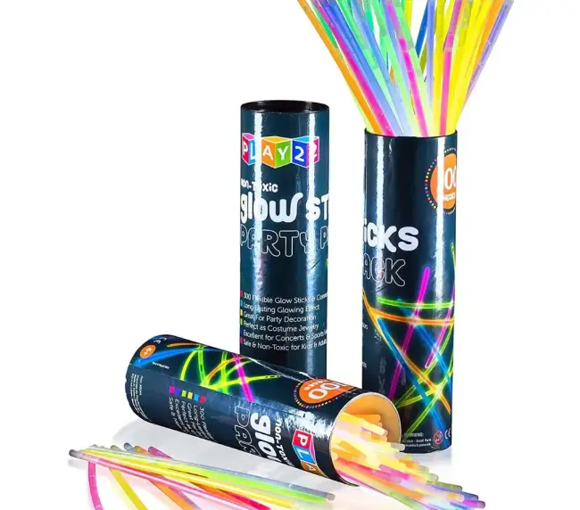 100 Pc 8” Ultra Bright Glow Sticks Bulk Party Pack