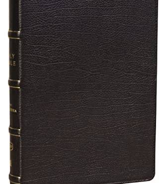 KJV, Center-Column Reference Bible With Apocrypha (#9746BK - Black Genuine Leather)