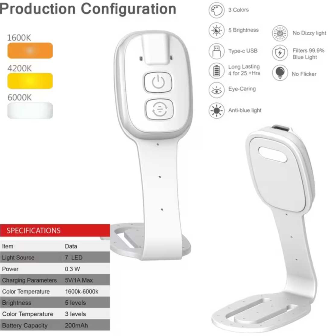 USB Mini Book Reading Light